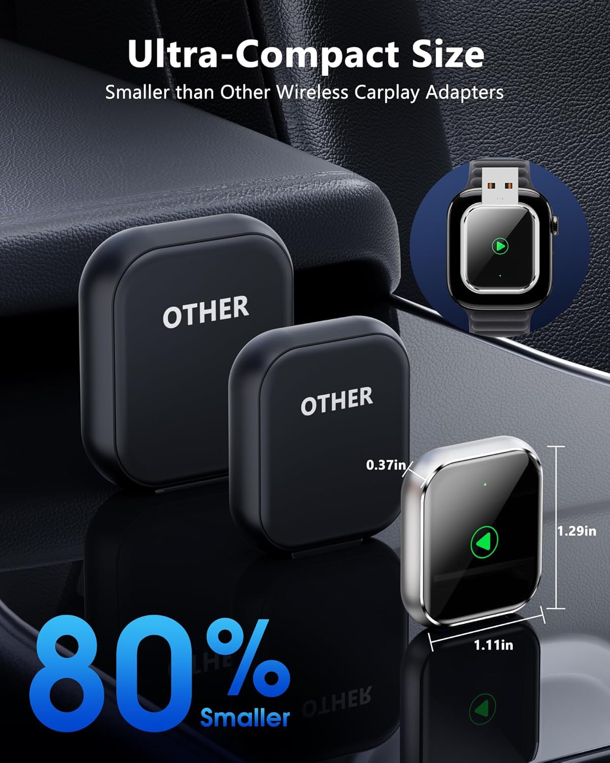 CarPlay Wireless for iPhone - Car Play Wireless Dongle for Factory Wired CarPlay to Wireless 5GHz WiFi Car Connection for Cars After 2016 (Only for iPhone)